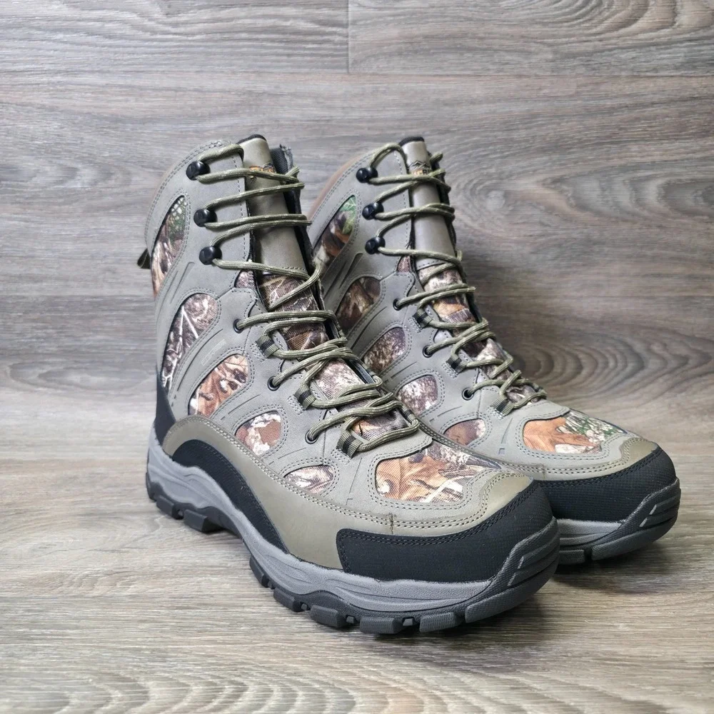 Rustic‎ Ridge Boots Mens 12 Real Tree Camo Leather Fabric Upper Hunting Outdoor